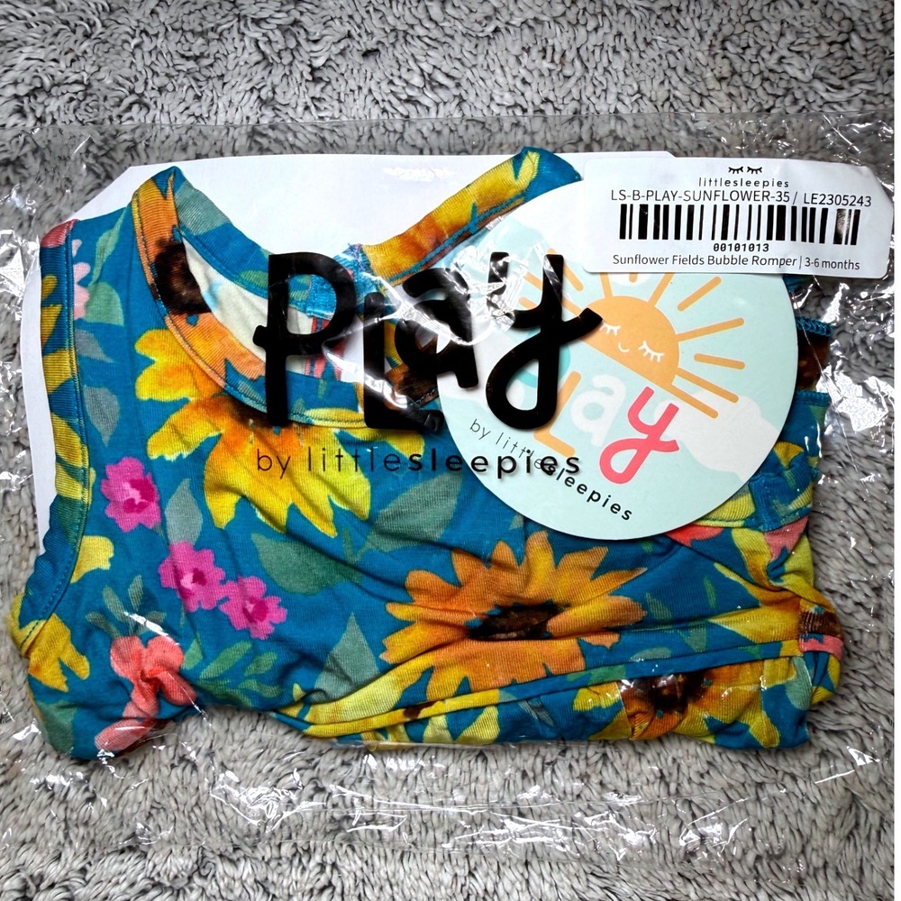 Play by Little Sleepies Sunflower Fields Bubble Romper 3-6 Months New